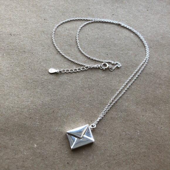 LAST 1! Sterling silver envelope love necklace - Picture 3 of 3